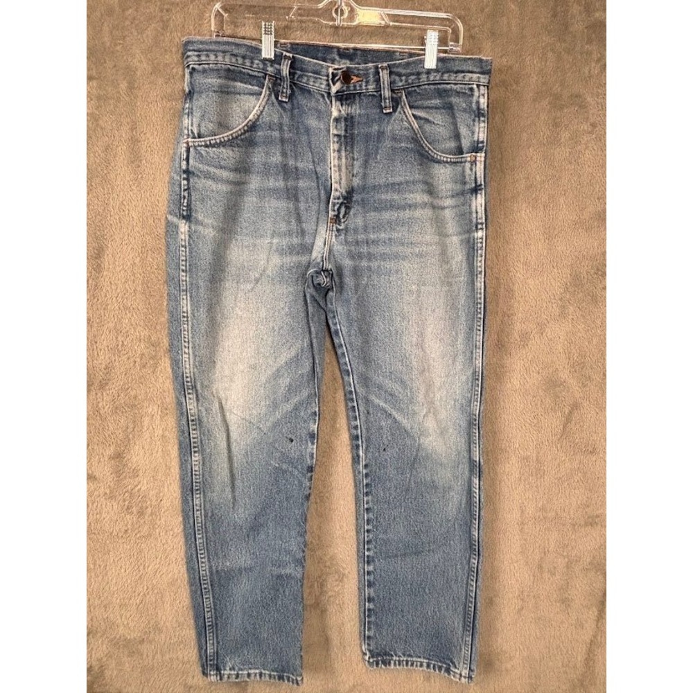 Rustler Vintage Mens Regular Fit Straight Leg Light Wash Denim Jeans 34 x 28